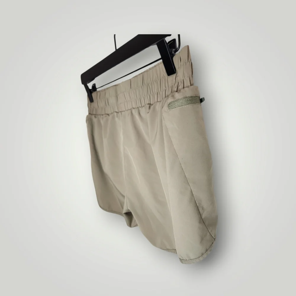 Women's athleisure shorts tan work out running shorts size small